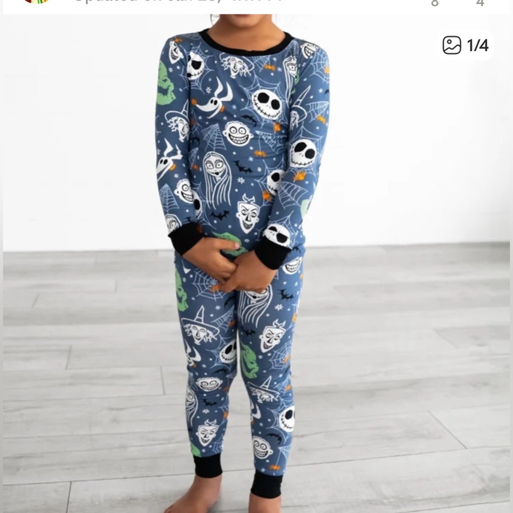 NWT little sleepies’s nightmare before Christmas long sleeved pajama set 2T - Picture 3 of 3